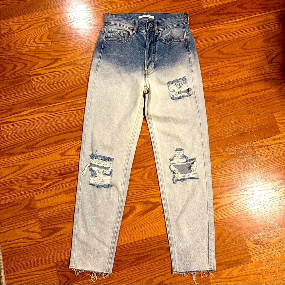 PACSUN Ultra High rise Slim Ombre Distressed Jeans size 23